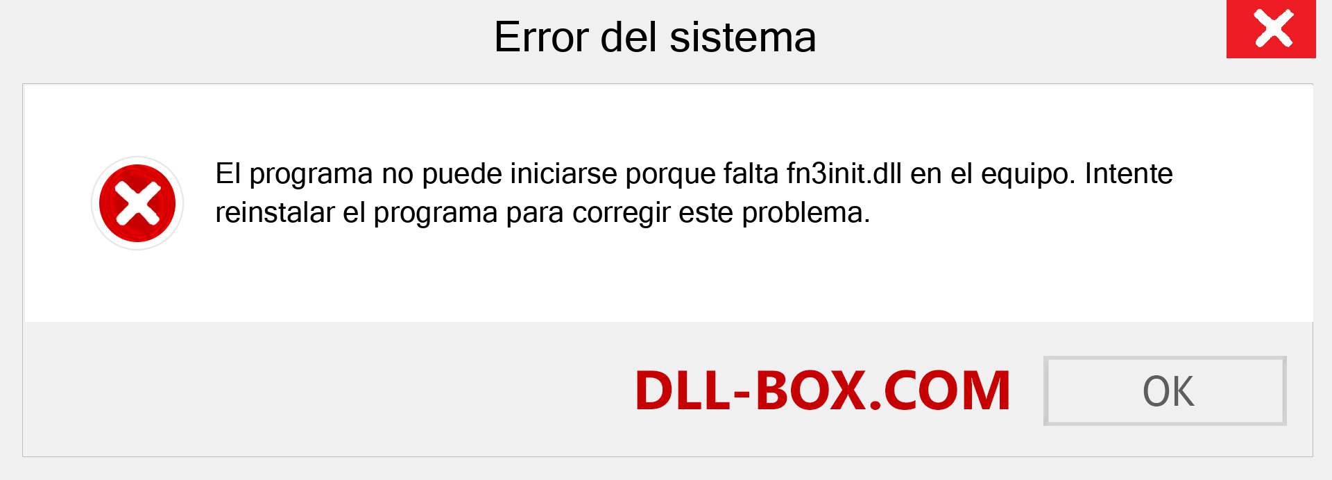 ¿Falta el archivo fn3init.dll ?. Descargar para Windows 7, 8, 10 - Corregir fn3init dll Missing Error en Windows, fotos, imágenes